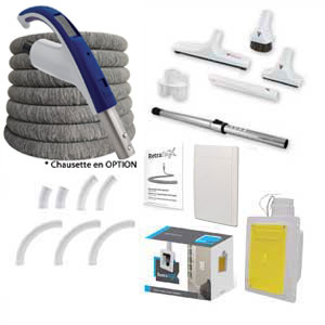 Kit retraflex tuyau retractable aspiration centralisée de 12 metres (1 prise)