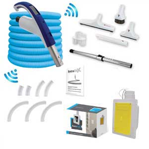 Kit d'installation complet flexible de 9m retractable dans le mur : SANS FILS 